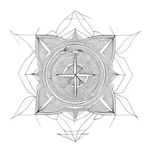 Square and Compasses sleeve tattoo design idea