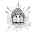 Gangster super mario tattoo design idea