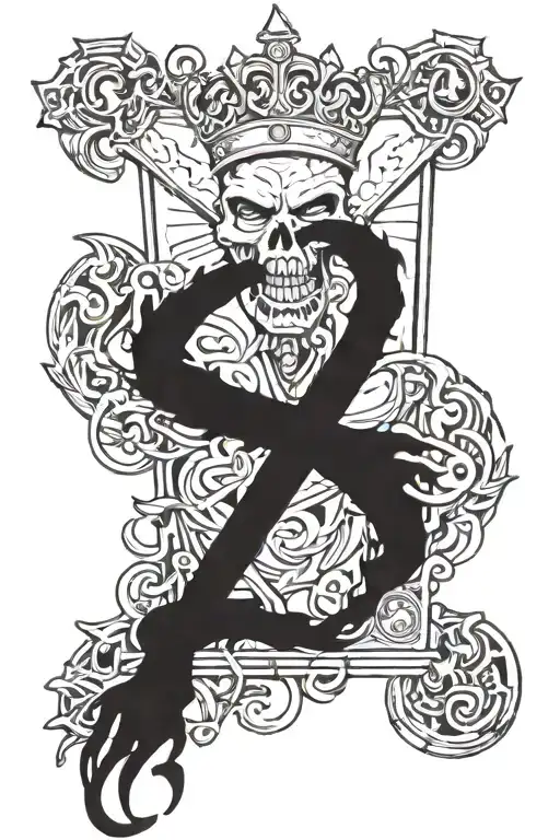 suicide king tattoo design idea