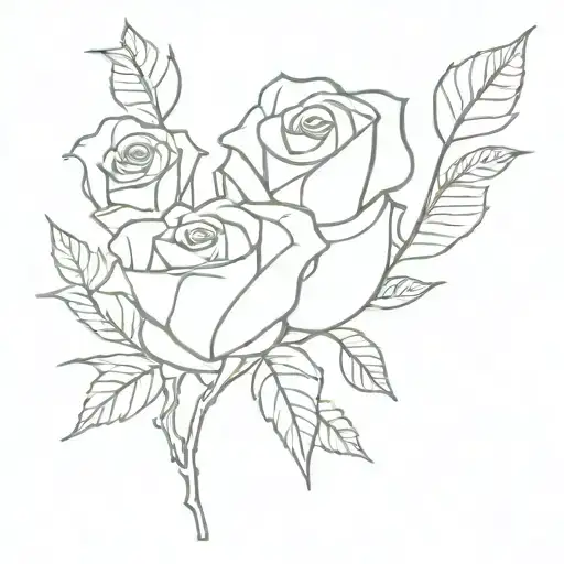 roses and dark forest tattoo design idea