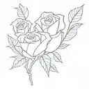 roses and dark forest tattoo design idea