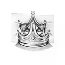 King's Crown 3 letters name tattoo design idea