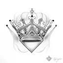 King's Crown 3 letters name tattoo design idea
