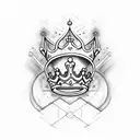 King's Crown 3 letters name tattoo design idea