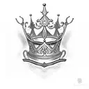 King's Crown 3 letters name tattoo design idea