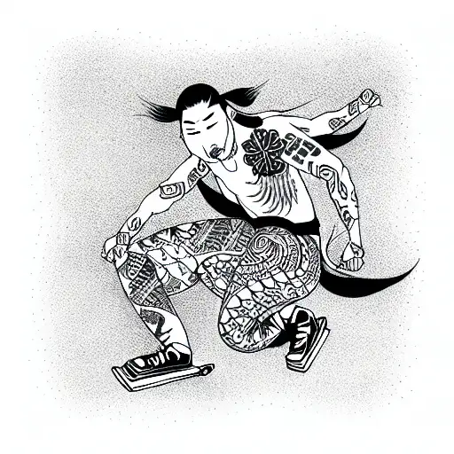 skateboard  tattoo design idea