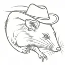 opossum with cowboy hat  tattoo design idea