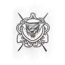 a tattoo that symbolizes persistence and loyalty to achieve the black belt in Brazilian jiu-jitsu; show kimono and black tattoo design idea
