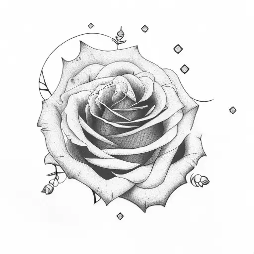rose with 'enjoy the silence' depeche mode tattoo design idea