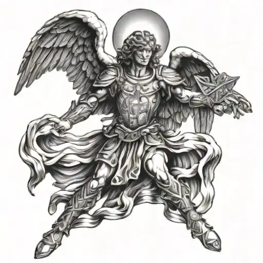 Saint Michael archangel tattoo design idea
