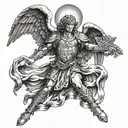 Saint Michael archangel tattoo design idea