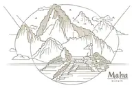 Machu Picchu Showing Through perceptive light bulb tattoo design idea