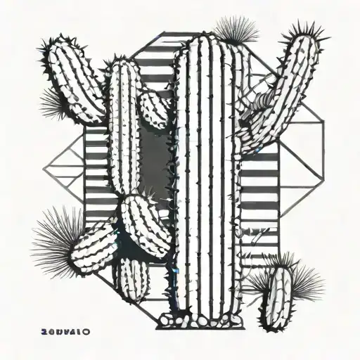Saguaro cactus tattoo design idea