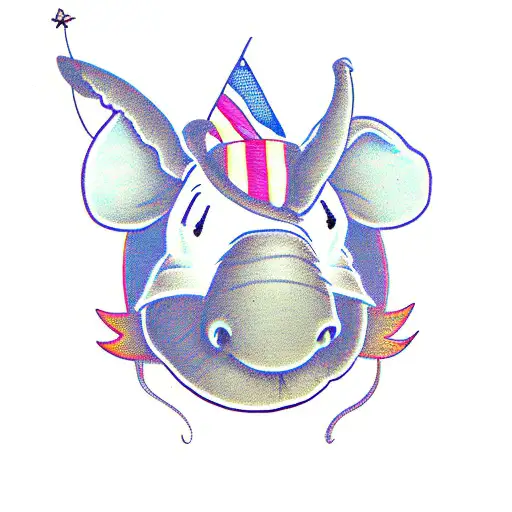 eeyore with wings tattoo design idea