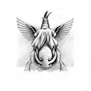 eeyore with wings tattoo design idea