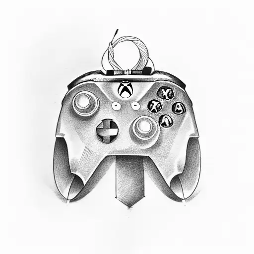 Xbox controller, violin coding, and atom tattoo design idea