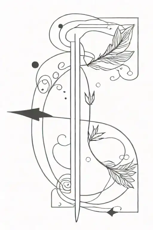 semicolon arrow tattoo design idea