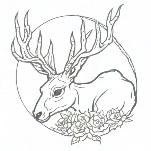 thorness rose, thunderstorm, jackalope tattoo design idea