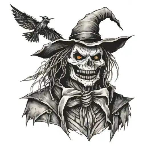 scarecrow malefic with meta tooth  tattoo design idea