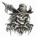 scarecrow malefic with meta tooth  tattoo design idea