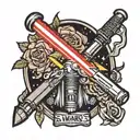 starwars lightsaber tattoo design idea