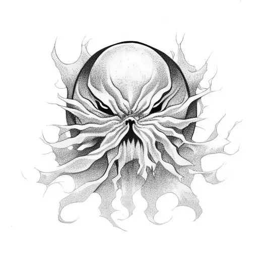 Cute kawaii ghost tattoo large for thigh tattoo design idea