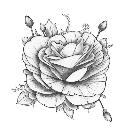 breastbone tattoo using the flowers carnations and snowdrops tattoo design idea