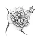 spine tattoo using the flowers carnations and snowdrops tattoo design idea