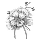 spine tattoo using the flowers carnations and snowdrops tattoo design idea