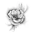 spine tattoo using the flowers carnations and snowdrops tattoo design idea
