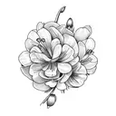 breastbone tattoo using the flowers carnations and snowdrops tattoo design idea