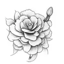 breastbone tattoo using the flowers carnations and snowdrops tattoo design idea