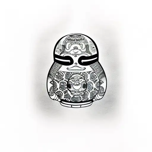 daruma doll tattoo design idea