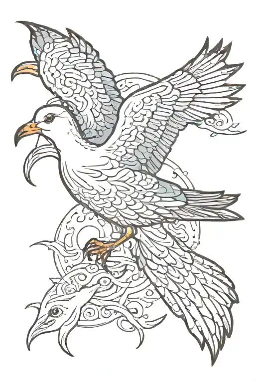 seagull tattoo design idea