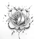 Sparrow con flor de loto tattoo design idea