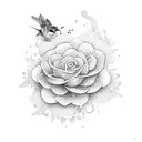 Sparrow con flor de loto tattoo design idea
