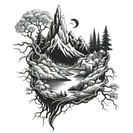 though i walk through the valley of death tattoo design idea