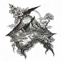 though i walk through the valley of death tattoo design idea