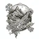 though i walk through the valley of death tattoo design idea