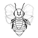 bumble bee line work tattoo design idea