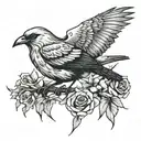 mockingbird and the crow tattoo design idea