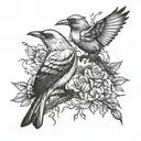 mockingbird and the crow tattoo design idea