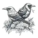 mockingbird and the crow tattoo design idea