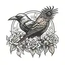 mockingbird and the crow tattoo design idea
