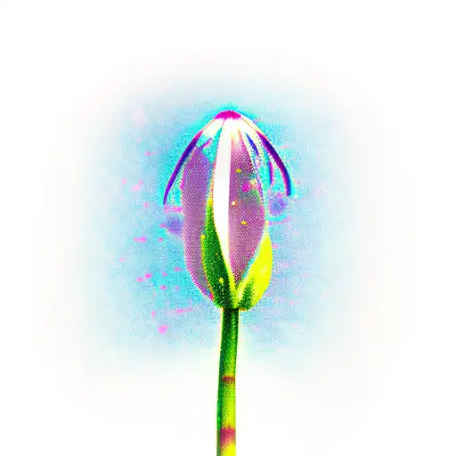 Rainbow snowdrop flower tattoo design idea