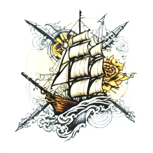 Forearm tattoo including Shanghai, San Francisco, Palermo, Barcelona, moto ride, aerospace engineering, and boat sailing tattoo design idea