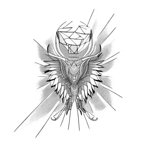 Geometric Griffin Tattoo Idea - BlackInk AI