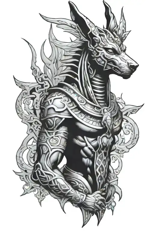 Anubis guarding the Underworld tattoo design idea