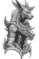 Anubis guarding the Underworld tattoo design idea