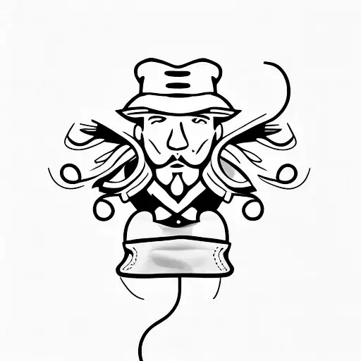 poppy old school cowboy boot tattoo design idea